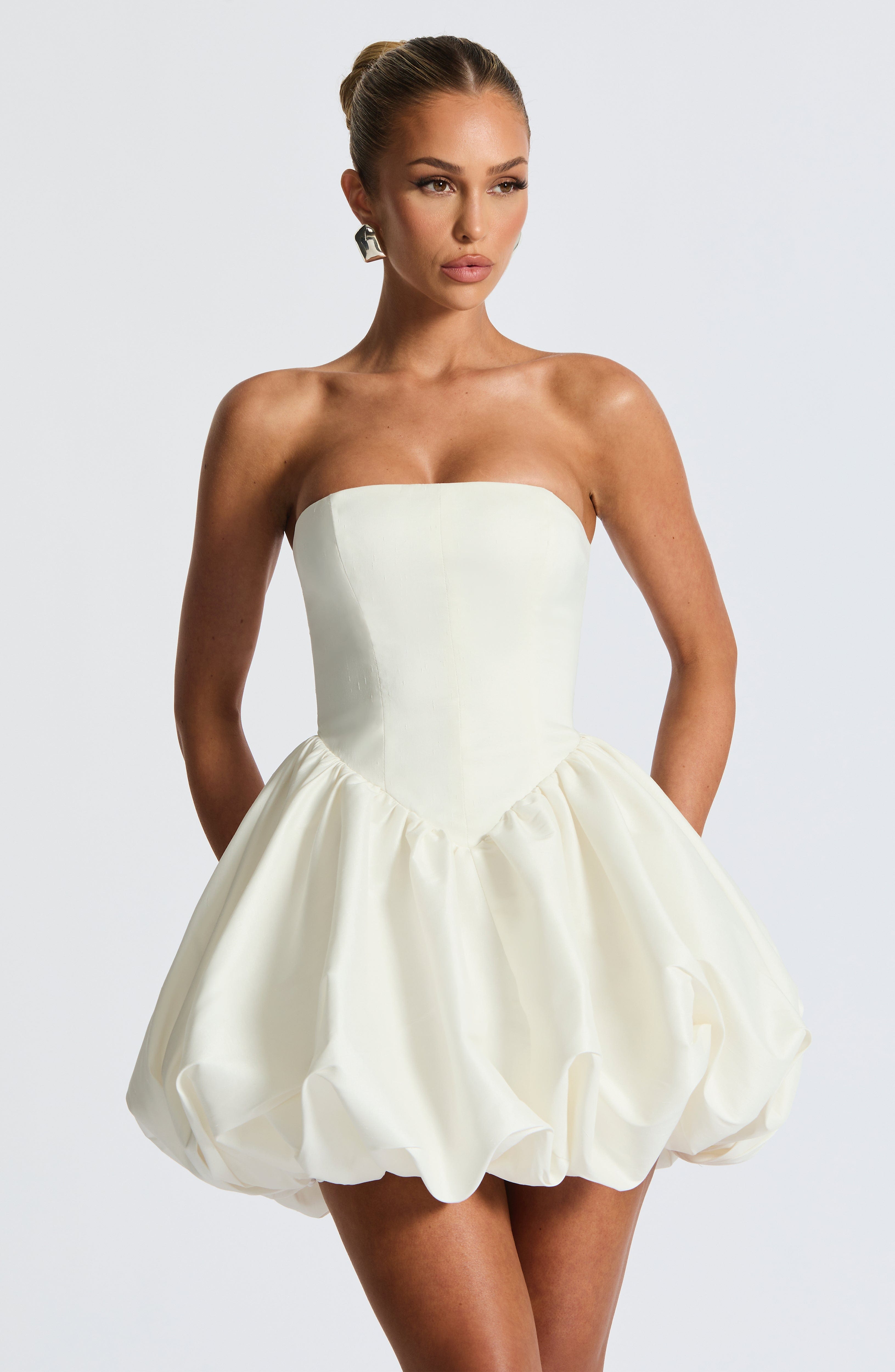 Lotus Mini Dress - Ivory Dress Babyboo Fashion Premium Exclusive Design