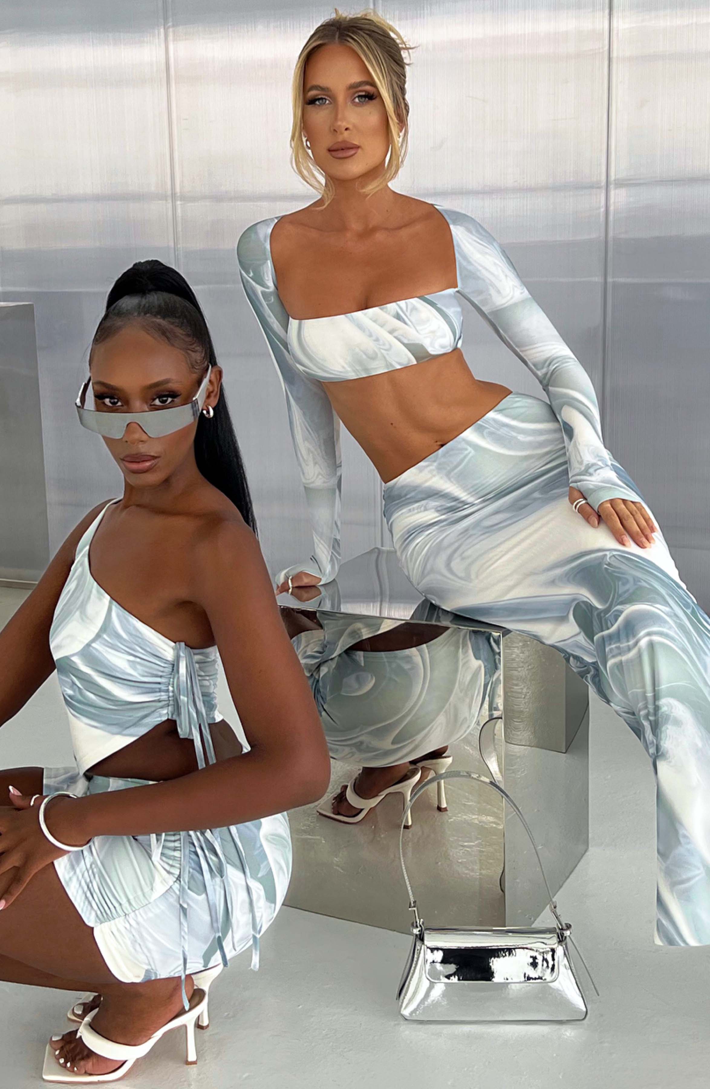 Lucianna Top - Grey Haze Print Shirts & Tops Babyboo Fashion Premium Exclusive Design