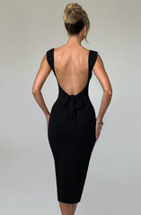 Malina Midi Dress - Black Dress Babyboo Fashion Premium Exclusive Design