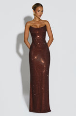 Mirabella Maxi Dress - Plum Brown Dress Babyboo Fashion Premium Exclusive Design