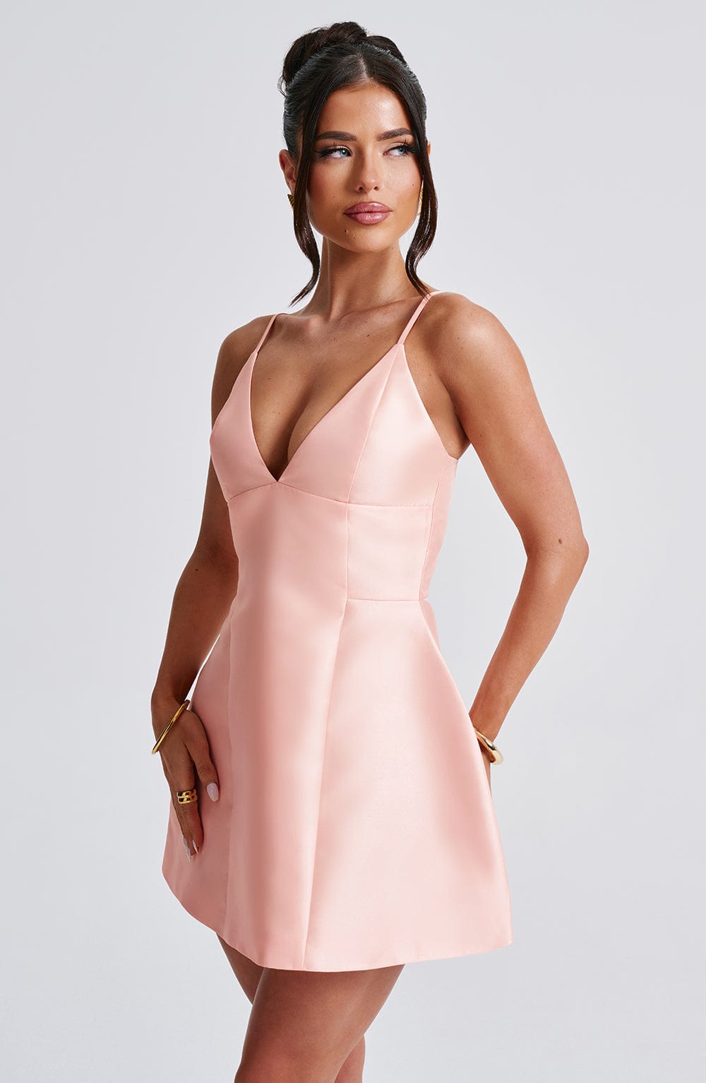 Nicole Mini Dress - Peach Dress Babyboo Fashion Premium Exclusive Design