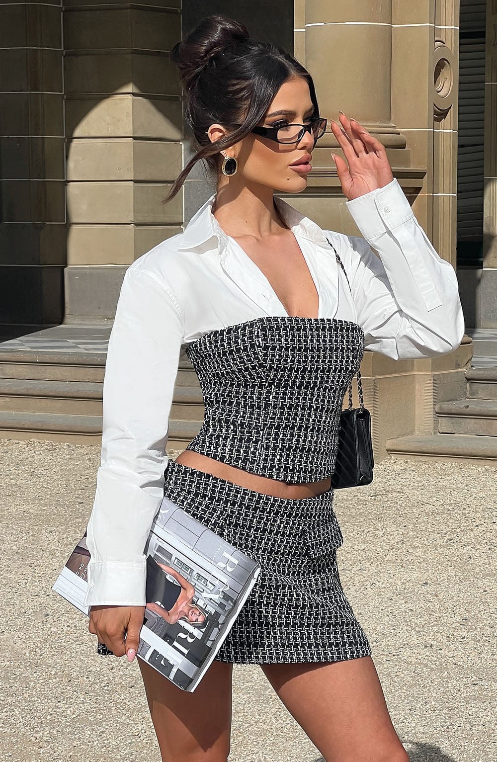 Olina Top - Black/White Tops Babyboo Fashion Premium Exclusive Design