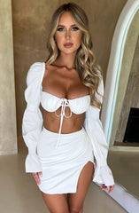 Perla Mini Skirt - White Skirt Babyboo Fashion Premium Exclusive Design