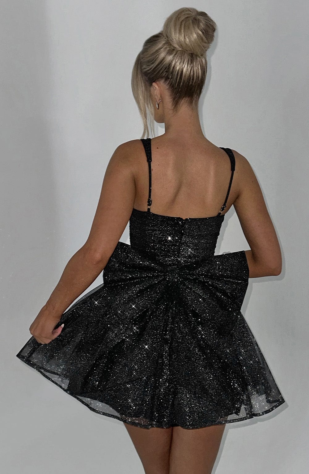 Polly Mini Dress - Black Sparkle Dress Babyboo Fashion Premium Exclusive Design