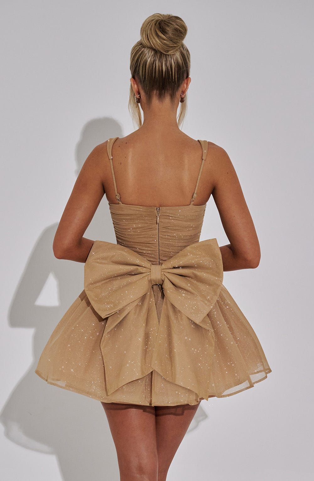 Polly Mini Dress - Gold Sparkle Dress Babyboo Fashion Premium Exclusive Design