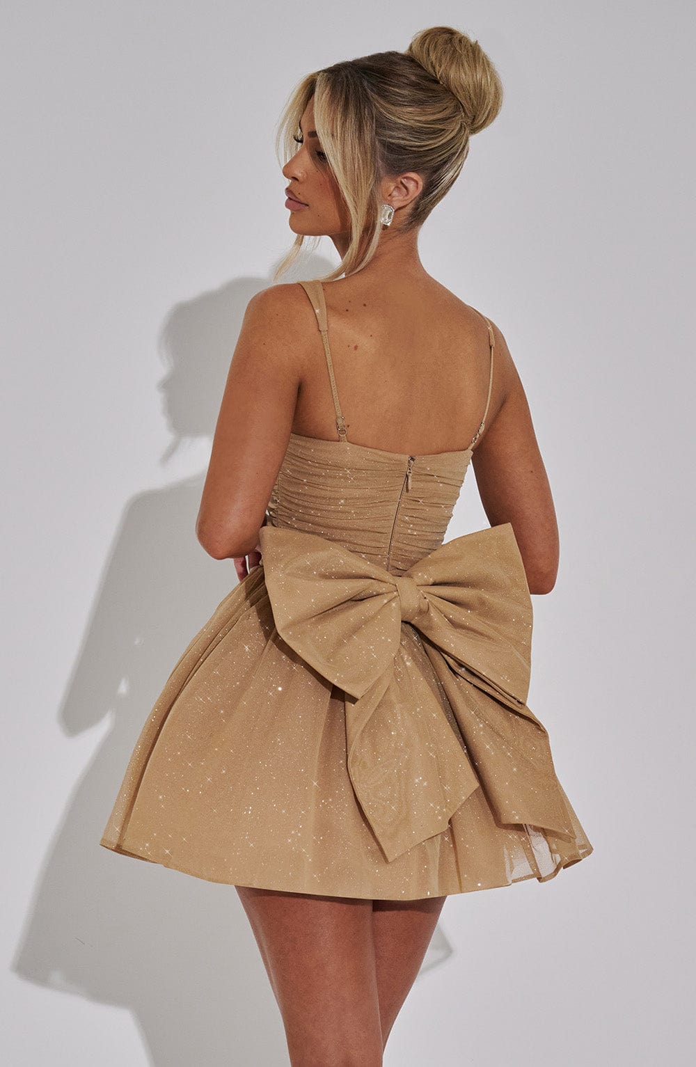 Polly Mini Dress - Gold Sparkle Dress Babyboo Fashion Premium Exclusive Design