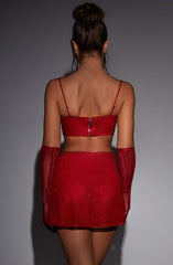 Posie Mini Skirt - Red Sparkle Skirt Babyboo Fashion Premium Exclusive Design