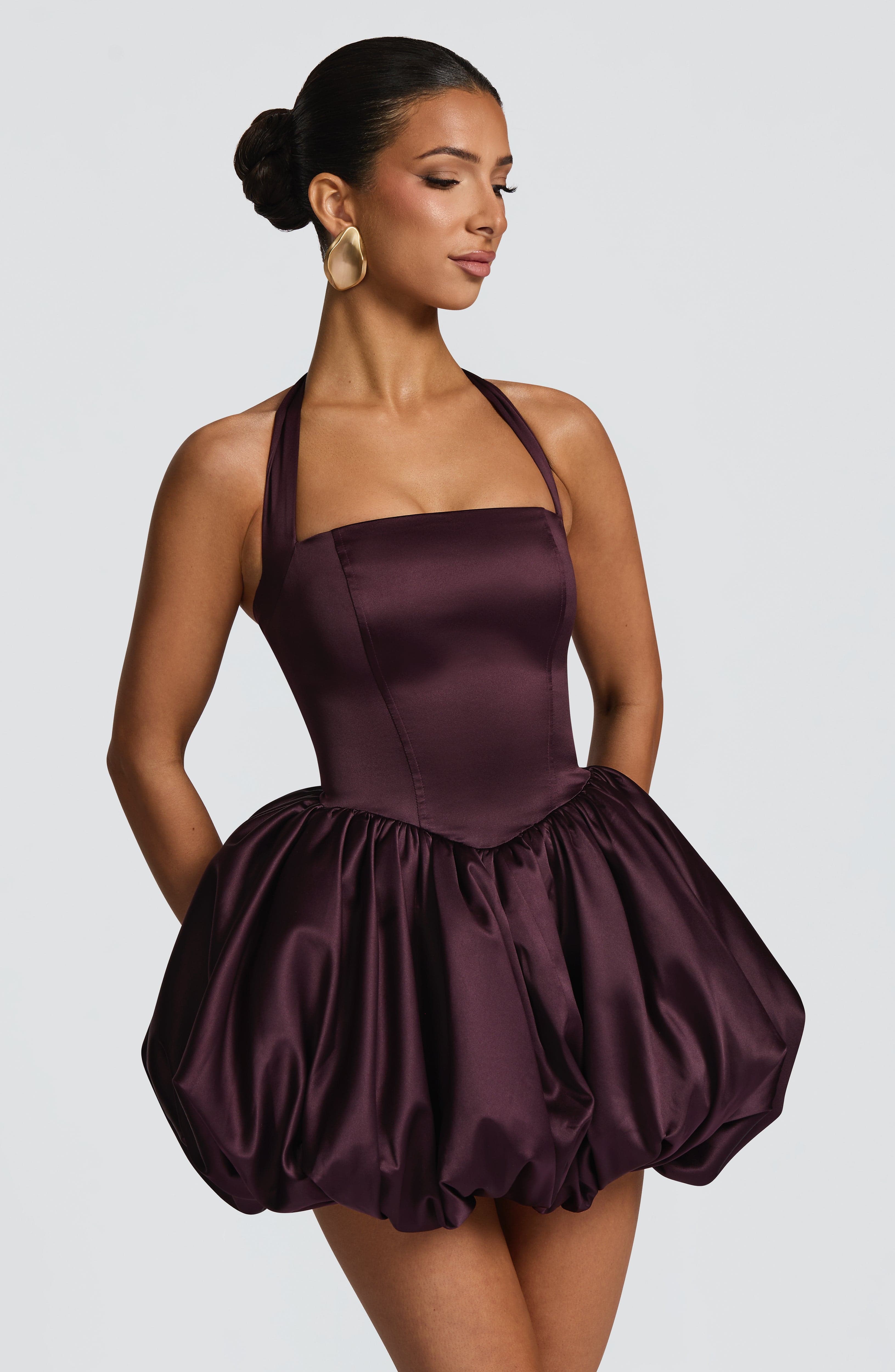 Prudence Mini Dress - Plum Dress Babyboo Fashion Premium Exclusive Design