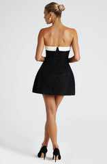 Sabine Mini Dress - Black/White Dress Babyboo Fashion Premium Exclusive Design