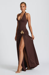 Saira Maxi Skirt - Plum Brown Skirt Babyboo Fashion Premium Exclusive Design