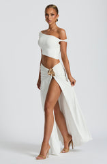 Saira Maxi Skirt - White Skirt Babyboo Fashion Premium Exclusive Design