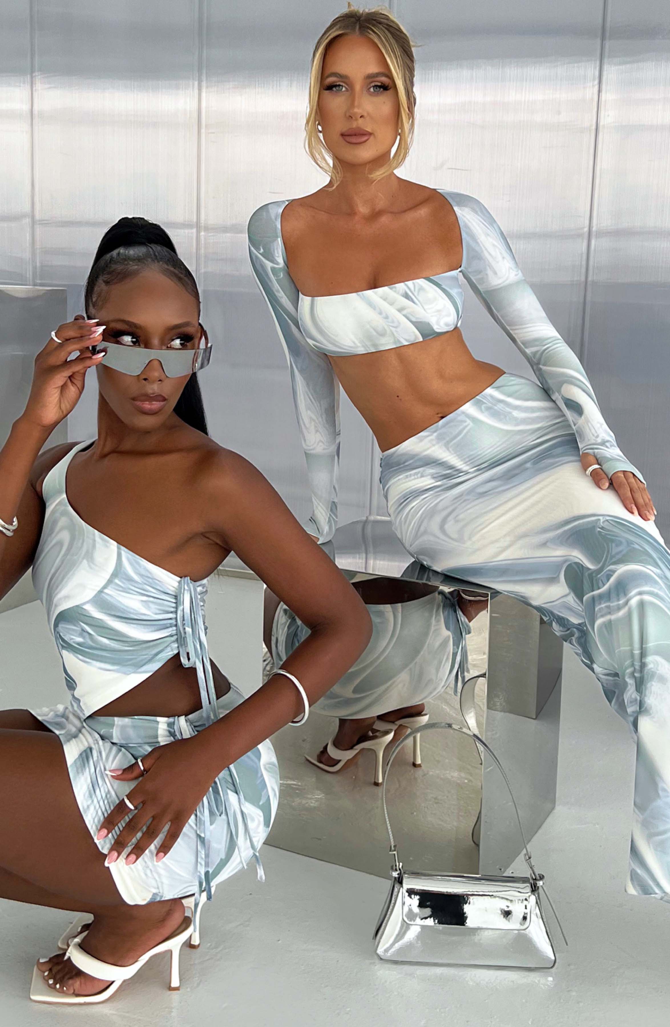 Stormi Top - Grey Haze Print Tops Babyboo Fashion Premium Exclusive Design